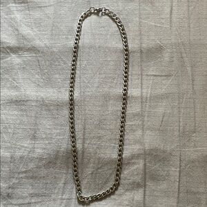 Silver tone Curb Chain Necklace - Classic Chunky Style